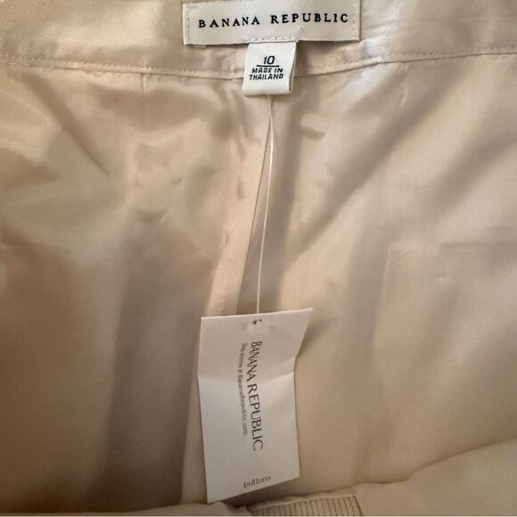 Banana Republic Champagne Cotton Silk Trouser New - Picture 5 of 9